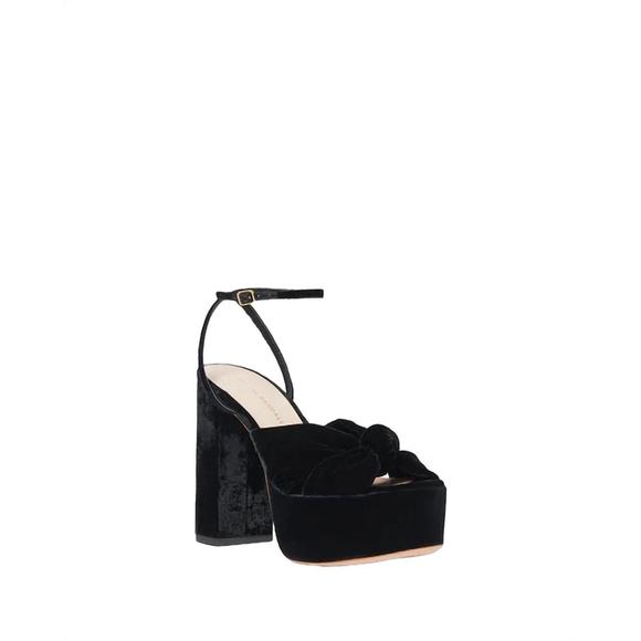 NEW LOEFFLER RANDALL roz knot platform sandal in black - Picture 1 of 5